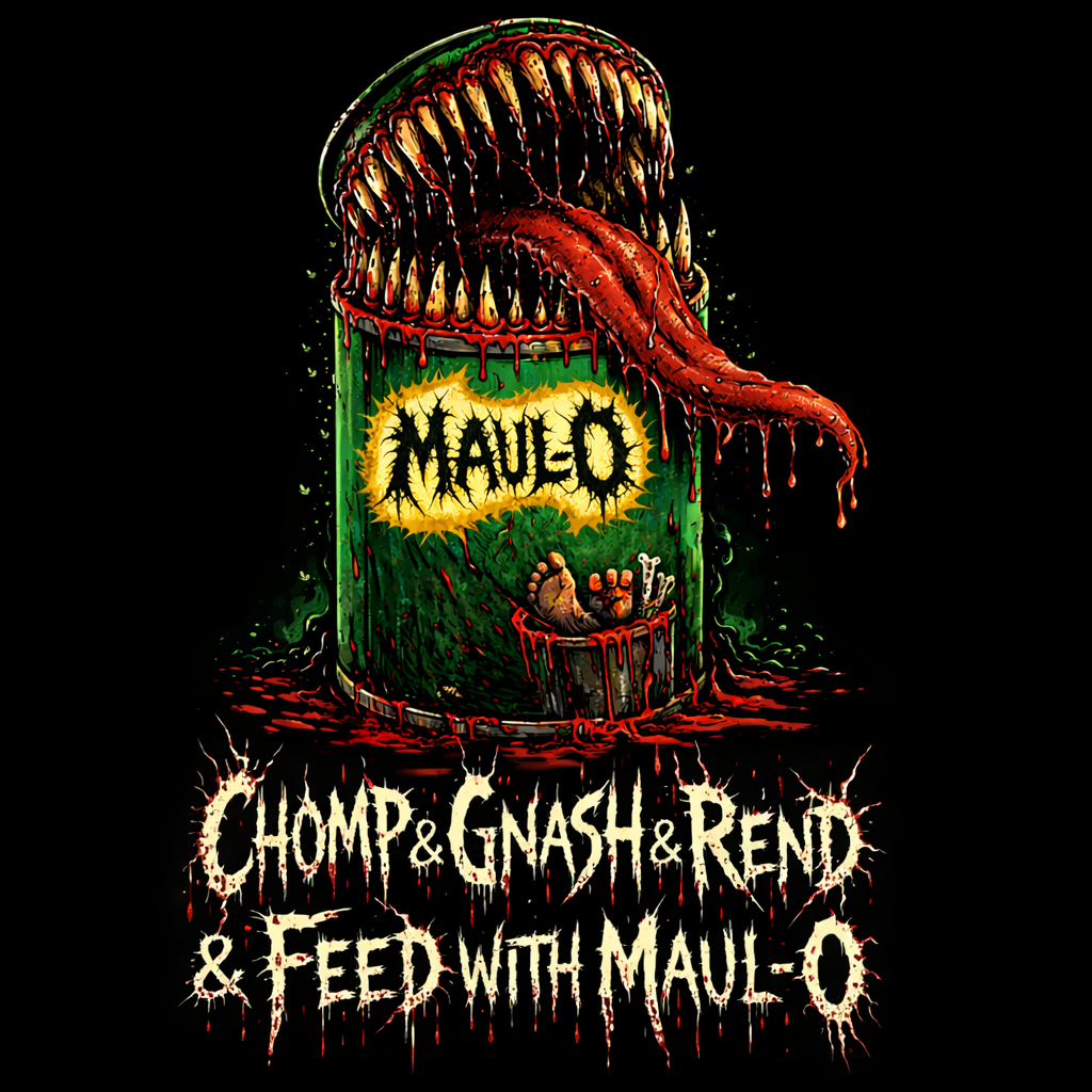 Distorted Reality MAUL-O T-Shirt featuring bold graphic design, black fabric, and relaxed fit, displayed on a mannequin.