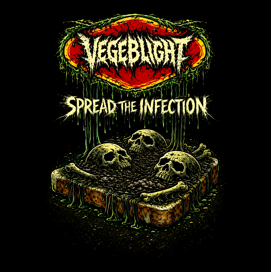 Distorted Reality Vegeblight T-Shirt featuring a vibrant, artistic design on a comfortable casual tee.