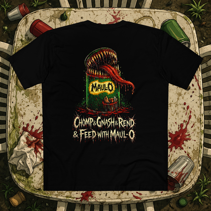Front view of Distorted Reality MAUL-O T-Shirt featuring bold graphic design on soft cotton fabric.
